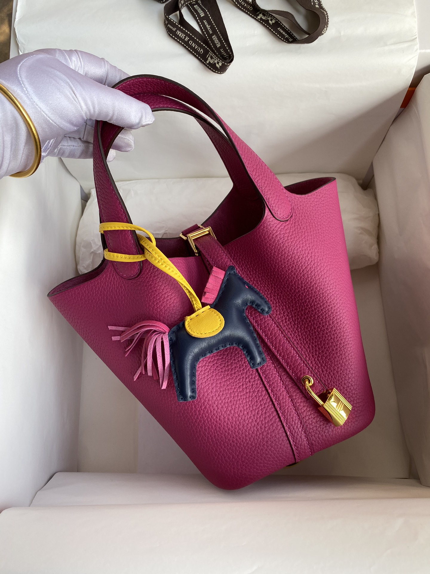 Hermes Picotin Lock 18 Bag In Rose Red Clemence Leather